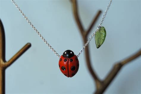 Ladybug Necklace | Handmade Ladybug Charm Necklace | Cute Ladybird Pen ...