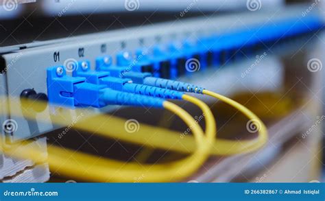 Photo Of Fiber Optic Connector Ethernet Port Stock Image Image Of