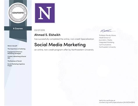 Social Media Marketing: Northwestern University (Coursera