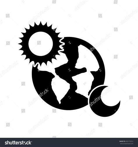 World Planet Earth Sun Moon Stock Vector Royalty Free 693175312