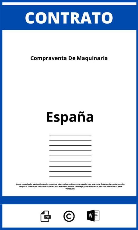 Contrato De Compraventa De Maquinaria Espa A