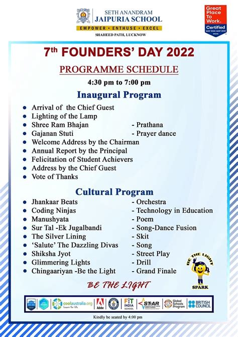 7th Founders Day 2022 Of Seth Anandram Jaipuria School Lucknow On