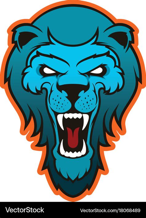 Angry Lion Head Mascot Royalty Free Vector Image