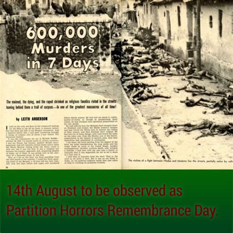 14th August To Be Observed As Partition Horrors Remembrance Day