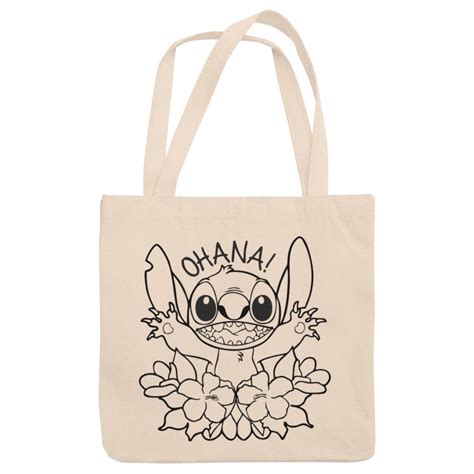 Bolsa Sacola Ecobag e Sem Zíper Animação Stitch Ohana 170 Ecológica