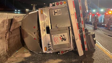 3 Injured After Tractor Trailer Hauling Milk Overturns In Montgomery County