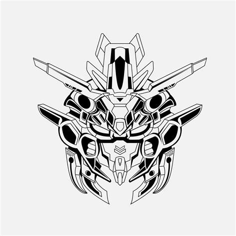 Gundam Robotic Mascot Logo Vector Logo Vector 5379995 Vector Art At