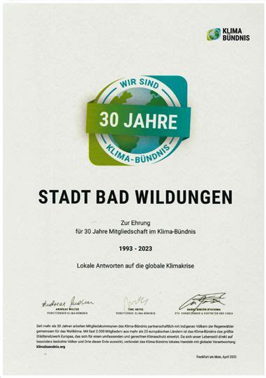 Klima B Ndnis Bad Wildungen Ist Seit Jahren Dabei I Stadt Bad