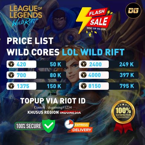 Jual Top Up Wild Cores League Of Legends Wild Rift Lol Wr Region