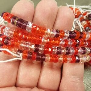 Melonberry Mix Czech Glass Firepolish Faceted Flat Rondelle Beads 3x6mm