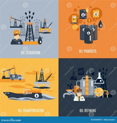 Icona Piana Di Industria Petrolifera Illustrazione Vettoriale