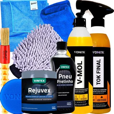 Kit Lavagem Limpeza Automotiva Shampoo Cera Pretinho Vonixx MercadoLivre