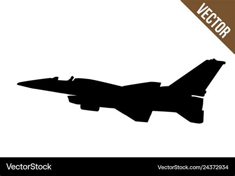 Fighter jet f-16 silhouette Royalty Free Vector Image