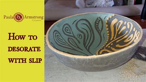 How To Decorate A Slab Bowl With Slip Decoration Youtube