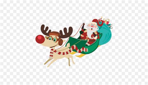 Santa Claus Reindeer Sled Clip Art Sleigh Transparent PNG Png