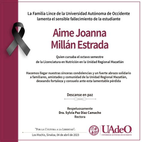 Uadeo Lamenta Fallecimiento De Joven Estudiante Desaparecida En