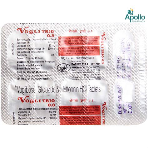 Vogli Trio 0 3 Tablet 10 S Price Uses Side Effects Composition