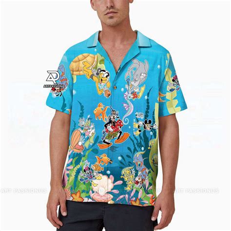 Mickey Mouse Hawaiian Shirt Mickey And Friends Beach Shirt For Men