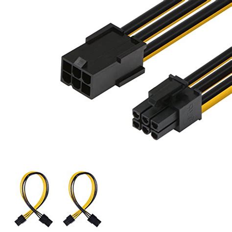 J D 6 Pin PCIe M F Power Extension Cable 2 Pack PCIe To PCIe Power