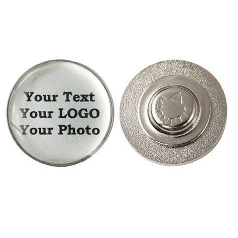 Exclusive Design Epoxy Coated Silver Logo Custom Magnetic Lapel Pin