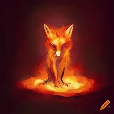 Digital Drawing Of A Fiery Fox On Craiyon