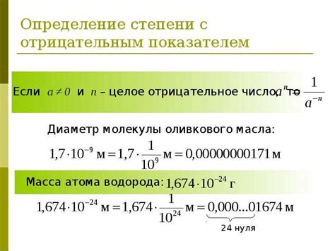 Определение степени с целым отрицательным показателем. 8 класс ...