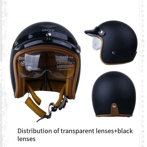 Retro Motorcycle Helmets With Visor And Lense Thunderbird Speed Shop