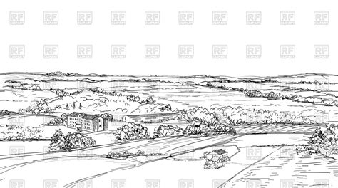 Countryside Sketch at PaintingValley.com | Explore collection of ...