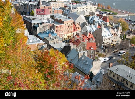 Canada Quebec Quebec City Overview Of Historic Old Quebec City