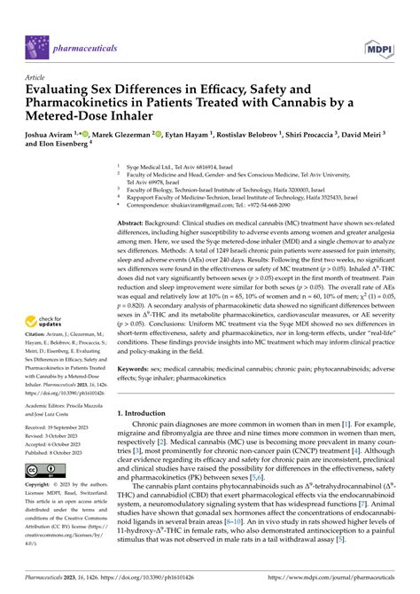 Pdf Evaluating Sex Differences In Efficacy Safety And Pharmacokinetics In Patients Treated