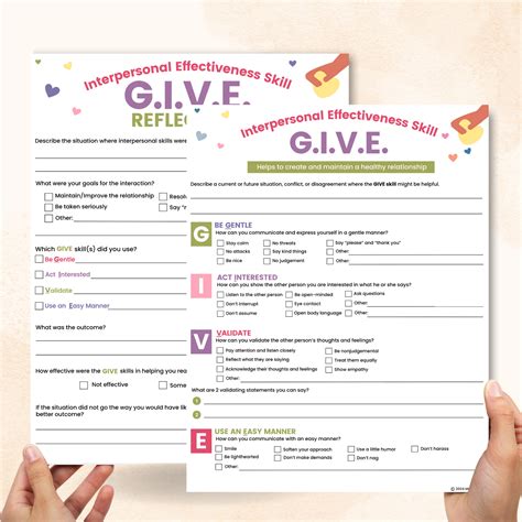 DBT GIVE Skill Worksheet – Mental Health Center Kids