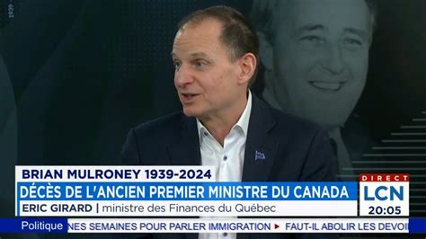 Eric Girard réagit à la mort de l ancien premier ministre canadien