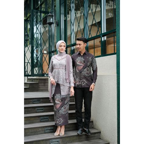 Jual Kebaya Wisuda Kaluna Mouve Couple Modern Kebaya Madina Set Tunik