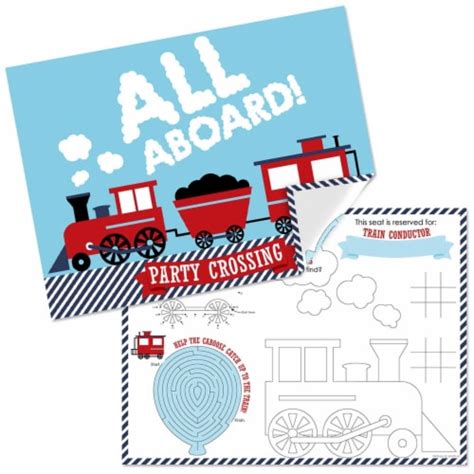 Big Dot Of Happiness Railroad Party Crossing Paper Coloring Sheets Activity Placemats 16 Ct