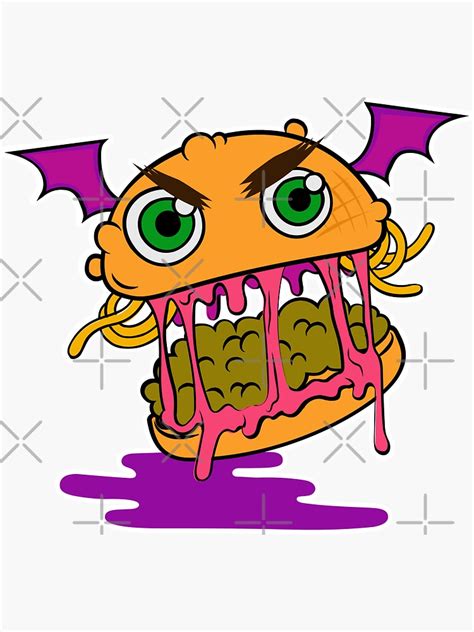 Spooky Monster Burger Cute Scary Creepy Halloween Sticker For Sale By