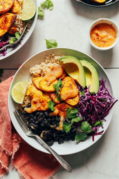 Vegan Black Bean Plantain Bowl Minimalist Baker Recipes