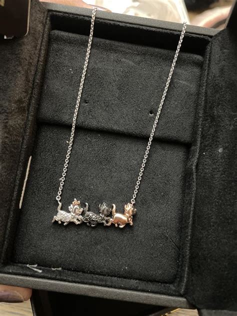 Disney Treasures The Aristocats Diamond Necklace Ct Tw Sterling