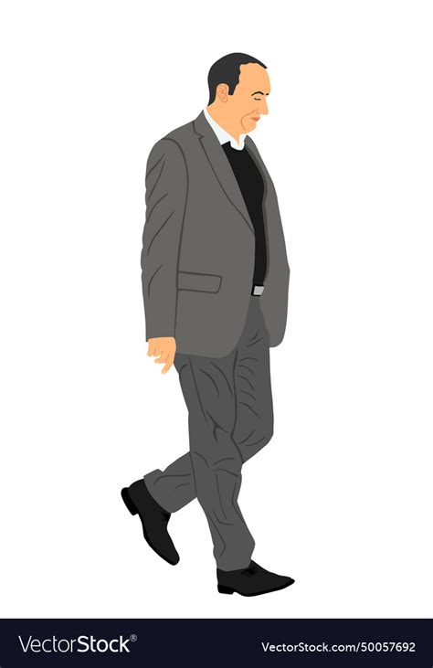 Elegant Businessman In Suite Go To Work Royalty Free Vector