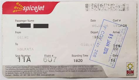 Spicejet Boarding Pass