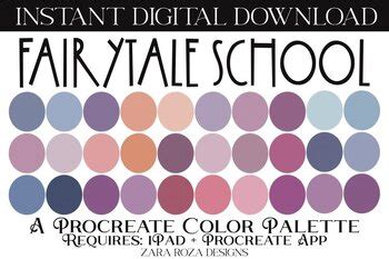 Fairytale School Procreate Color Palette Swatches By Zara Roza