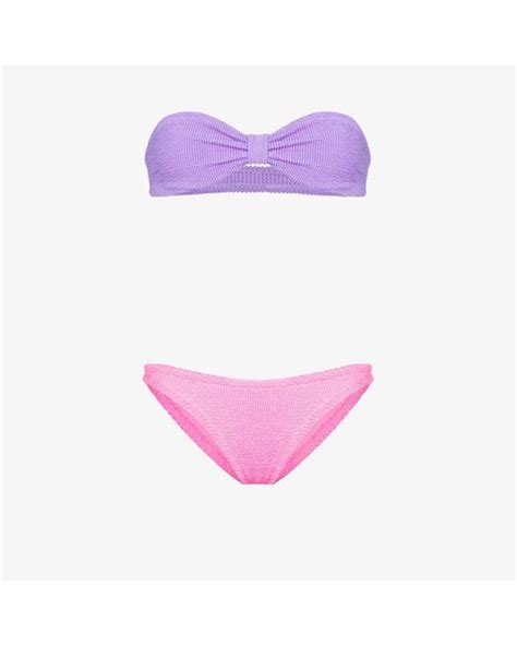 Hunza G Duo Jean Bandeau Bikini In Purple Lyst Uk