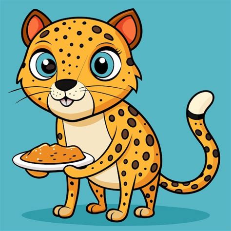 Cheetah panthera leopardo jaguar mascote desenhado à mão personagem de