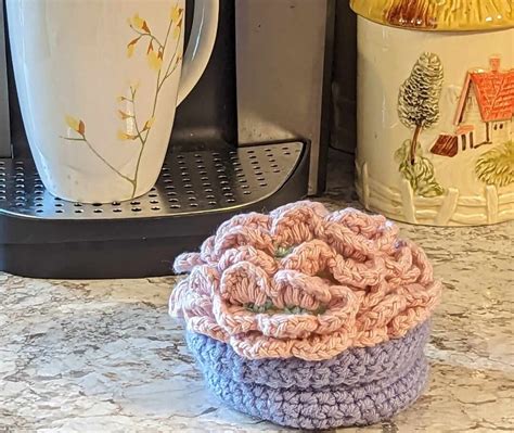 Handmade Crochet Flower Pot Coasters Etsy