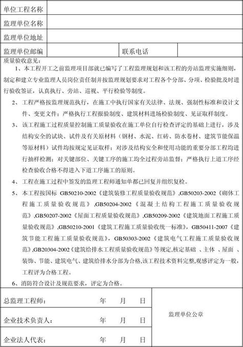 监理单位工程质量竣工报告1附表—16word文档在线阅读与下载无忧文档