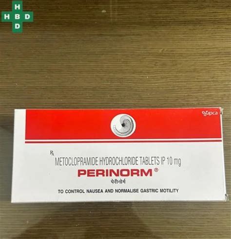 Perinorm Metoclopramide Hydrochloride Tablets 30 Blister At ₹ 100