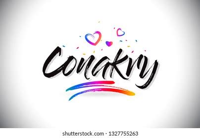 Conakry Welcome Word Text Love Hearts Stock Vector Royalty Free