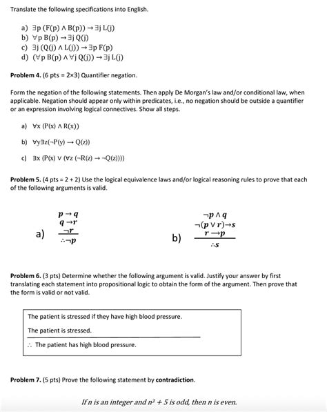 Solved Problem Pts Using Logical Equivalence Chegg