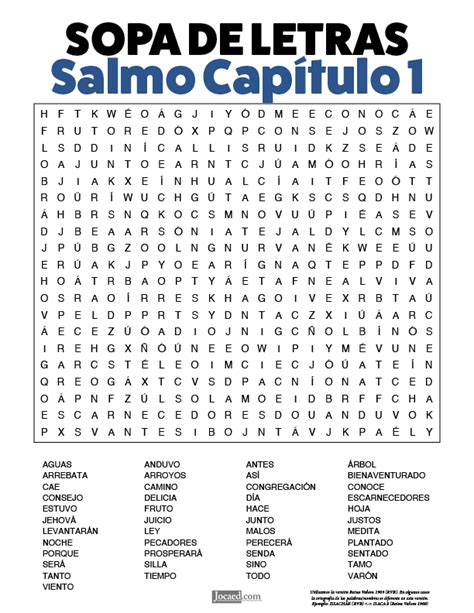 Sopa De Letras Salmos Capítulo 1 Sopa De Letras Sopas De Letras