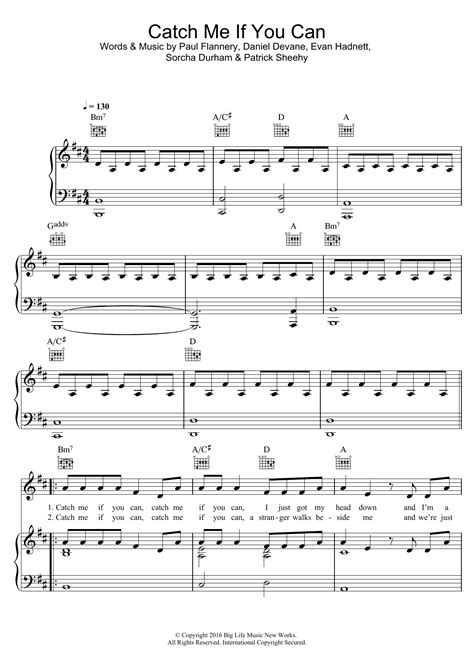 Walking On Cars Catch Me If You Can Sheet Music For Piano Vocal