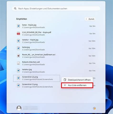 Windows 11 Empfohlen im Startmenü ausblenden